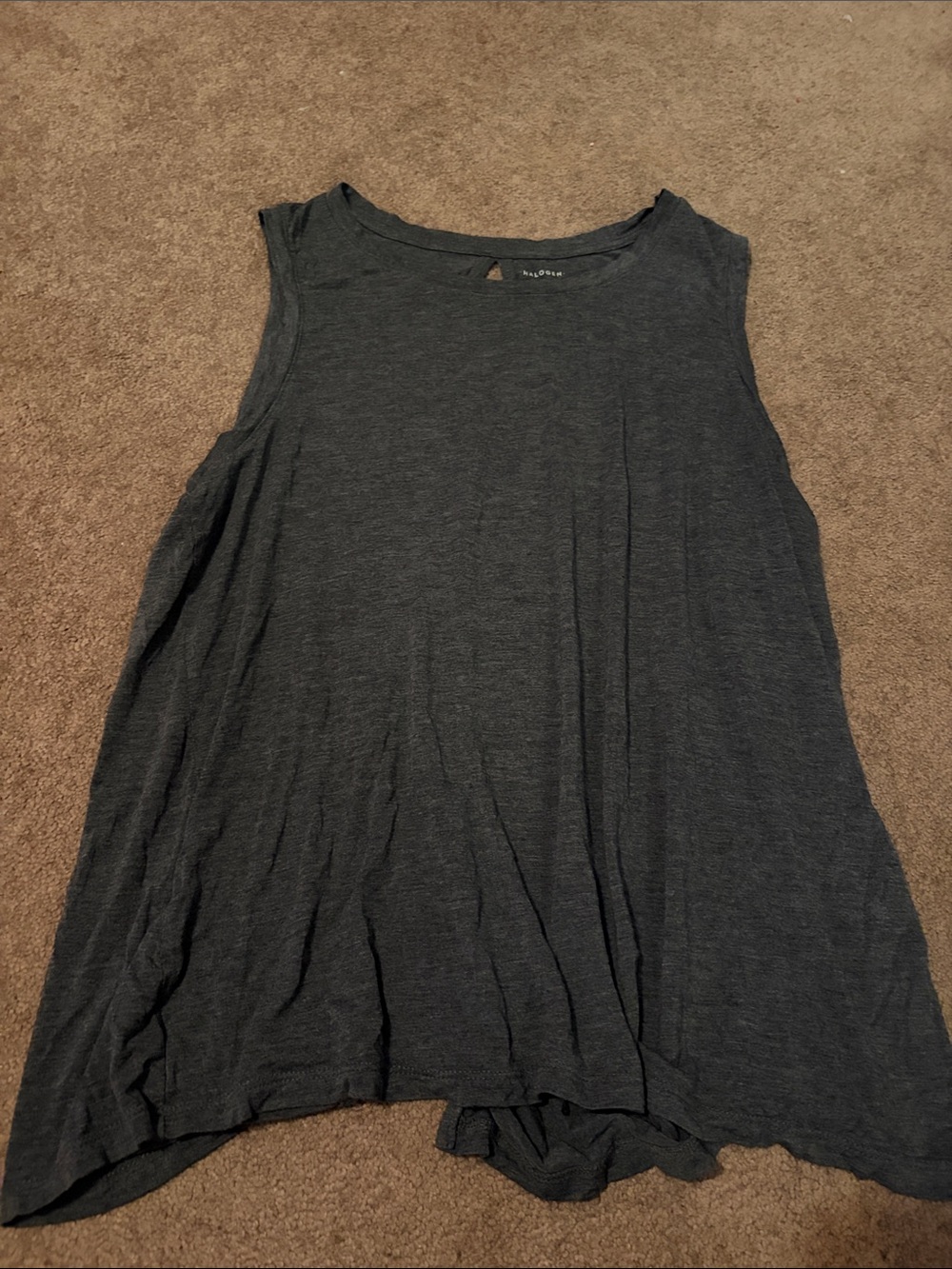 Halogen Sleeveless Scoop Neck Tank Top - Charcoal